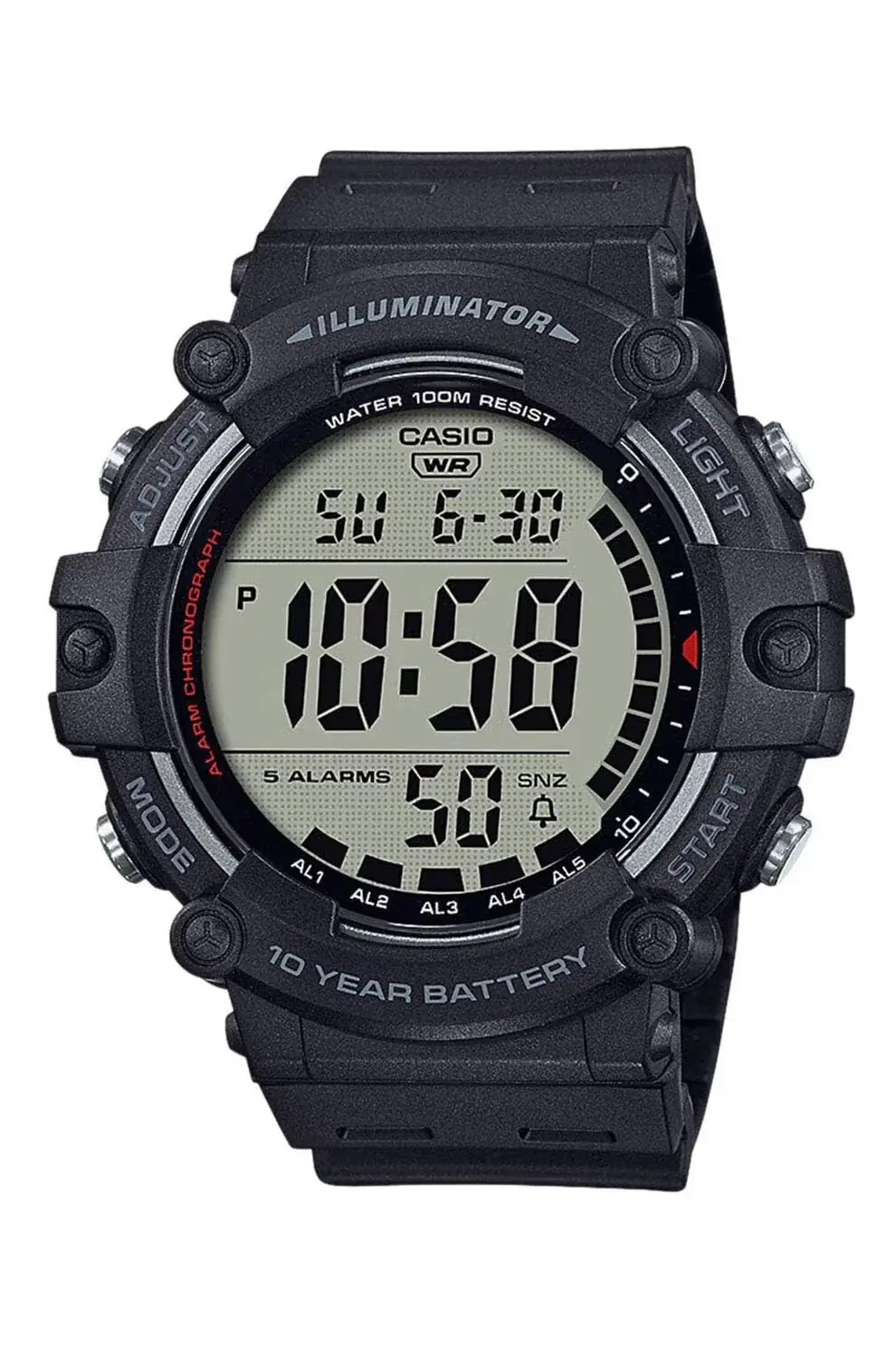 Casio AE-1500WH-1A digital pe rășină, referință quartz din ghidul Documentat despre ceasuri bărbătești